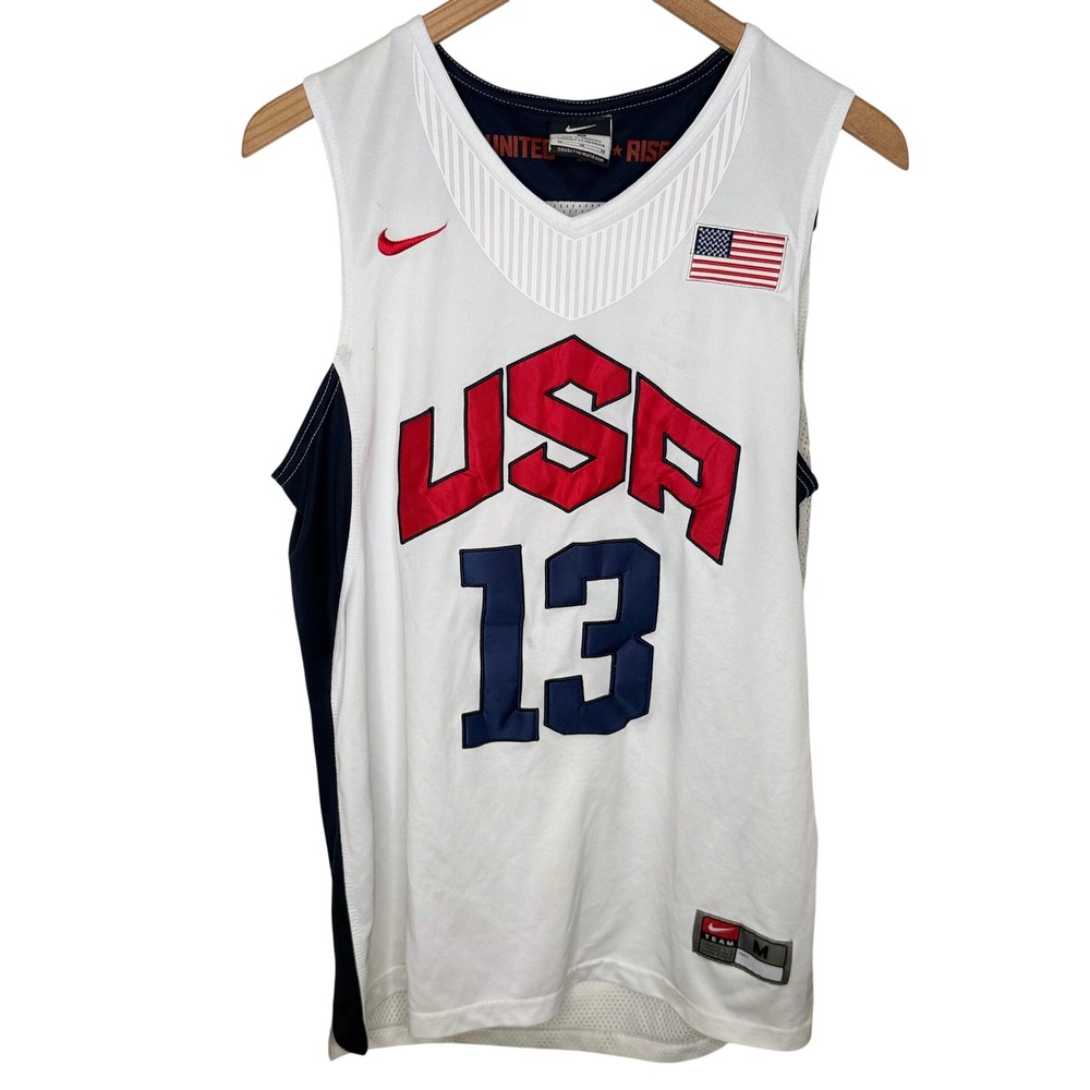 Nike USA Basketball Jersey Mens M White Chris Paul 13 2008 Olympic Redeem Team